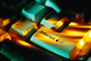 WEb development consulting - Corner of a keyboard with a big key labelled "Internet"