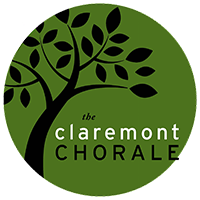 The Claremont Chorale logo, a green circle with a tree.