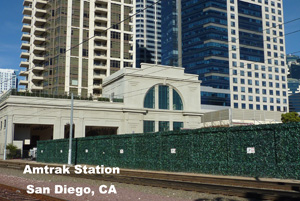 Ivy-It artificial ivy at the San Diego Amtrak Station