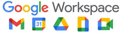 Google Workspace with icons for tools like mail, calendar, video, etc.